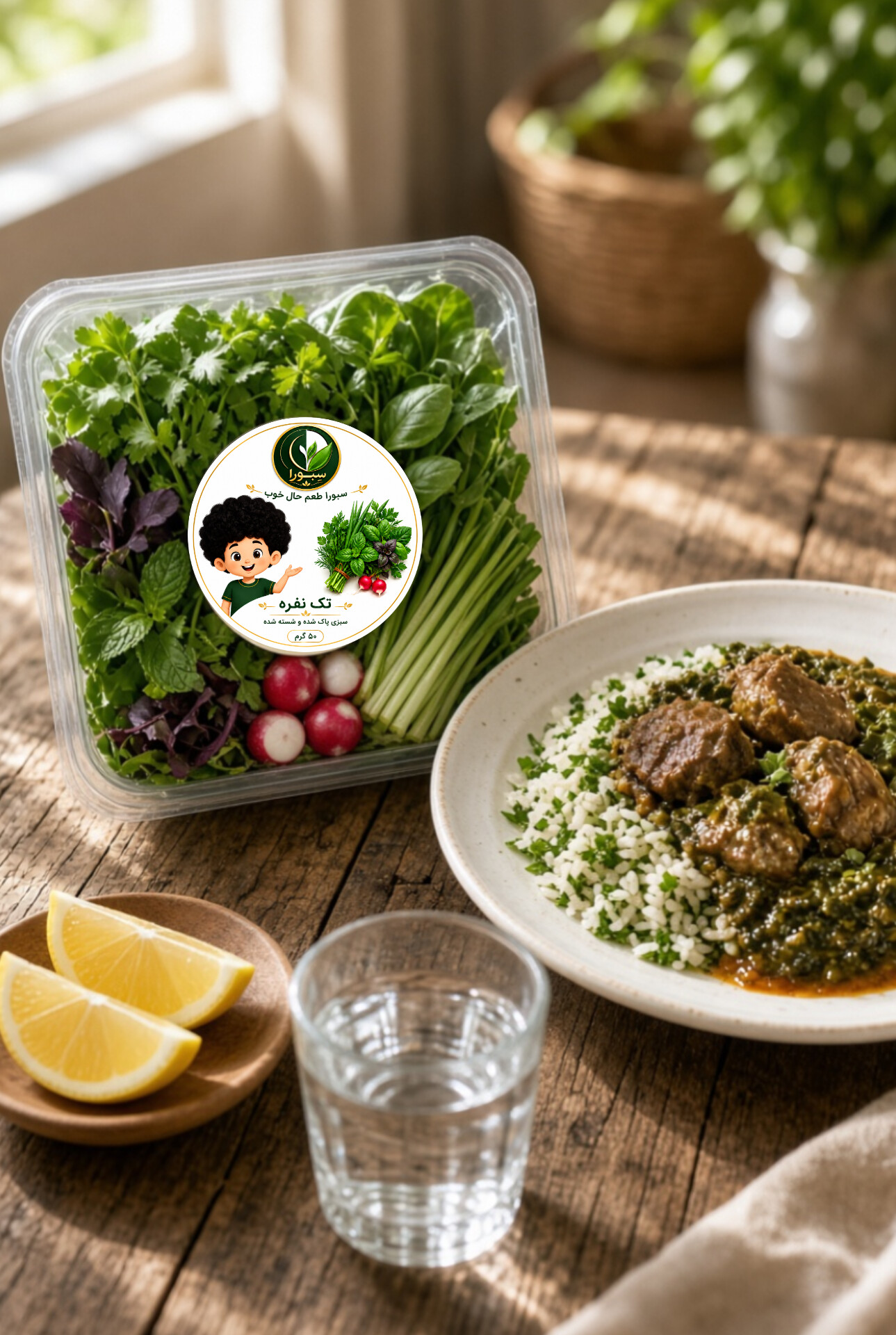 سبزی پاک شده سِبورا (50گرمی،تک‌نفره)