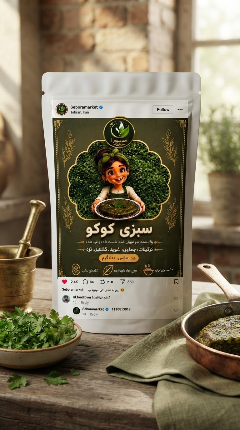 سبزی کوکو منجمد سبورا ۵۰۰ گرم