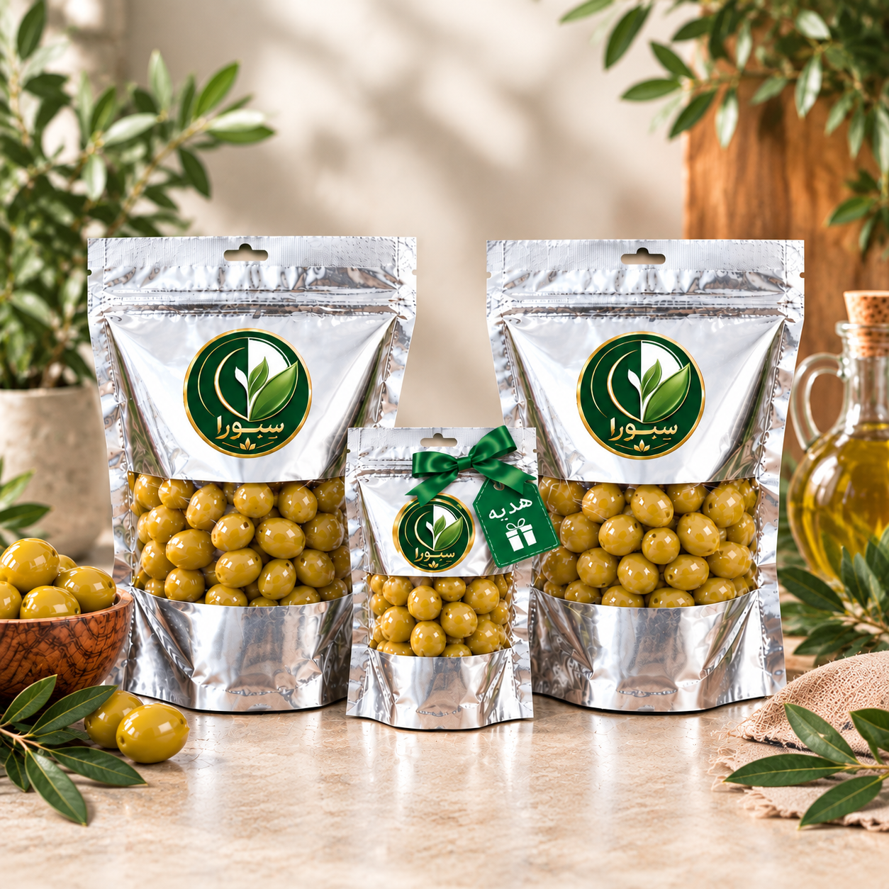 زیتون سوپر رویال ۵۰۰ گرمی سبورامارکت ( پک ۲ عددی همراه با هدیه)
