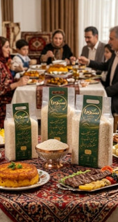 برنج هاشمی دانه بلند درجه دو وکیوم شده سبورامارکت در سه وزن متفاوت