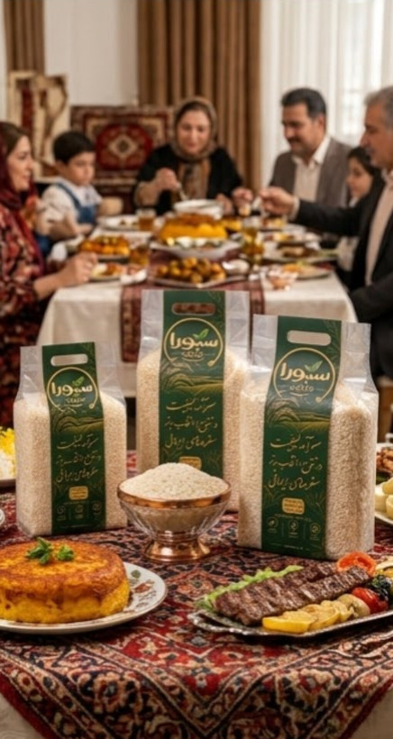 برنج هاشمی دانه بلند درجه دو وکیوم شده سبورامارکت در سه وزن متفاوت